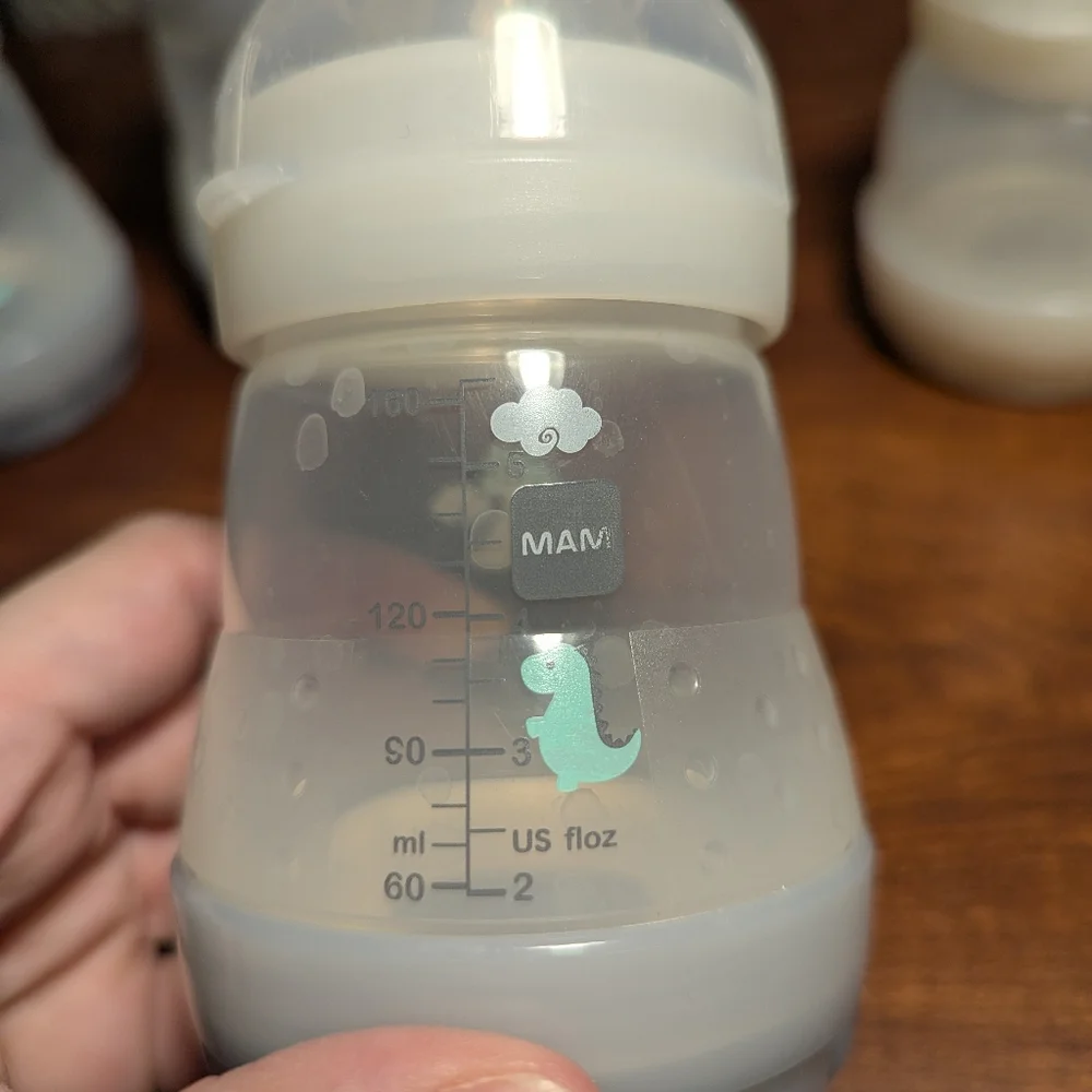 BABY BOTTLES MAM Gray and White Set of SEVEN (7) - Picture 4 of 10